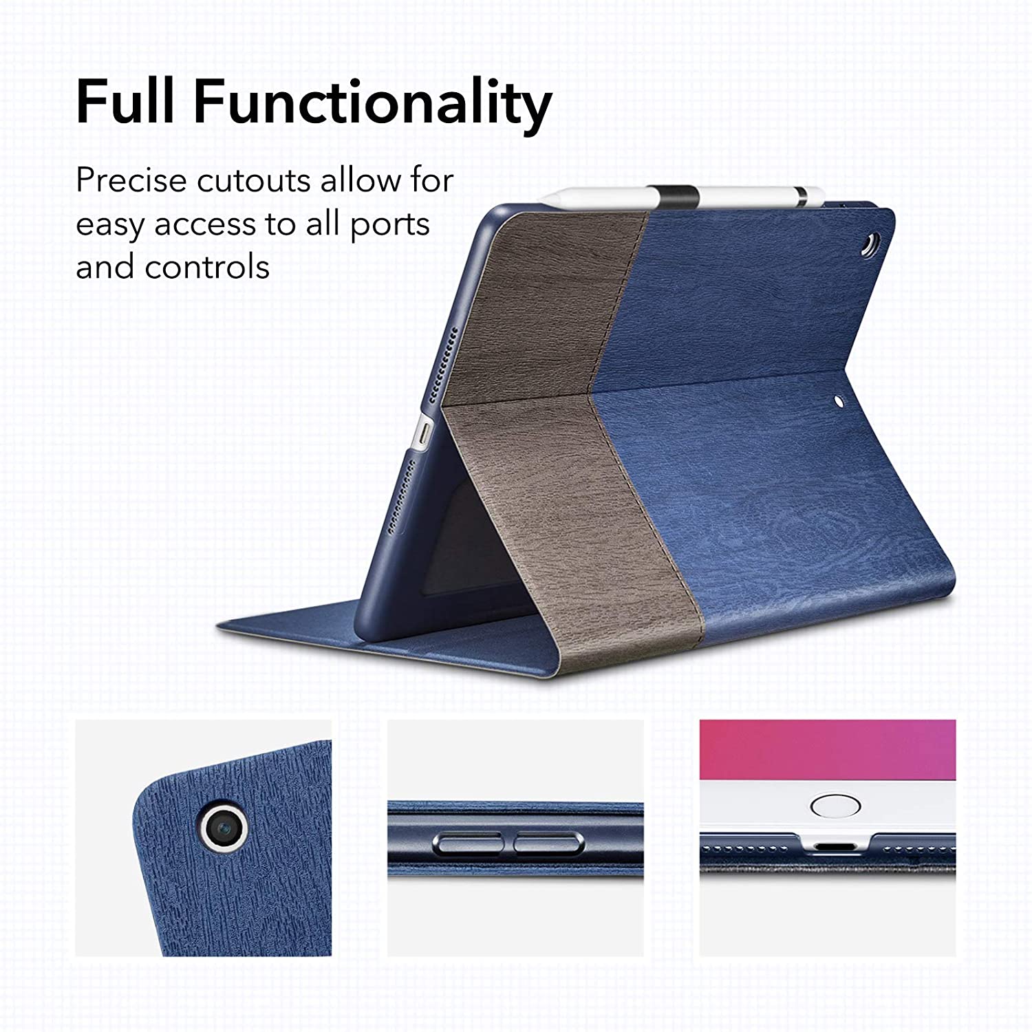 ESR for iPad 8th/7th Generation Case, Urban Premium Folio Case for iPad 10.2" 2020/2019, [Built-in Pencil Holder] - e4cents