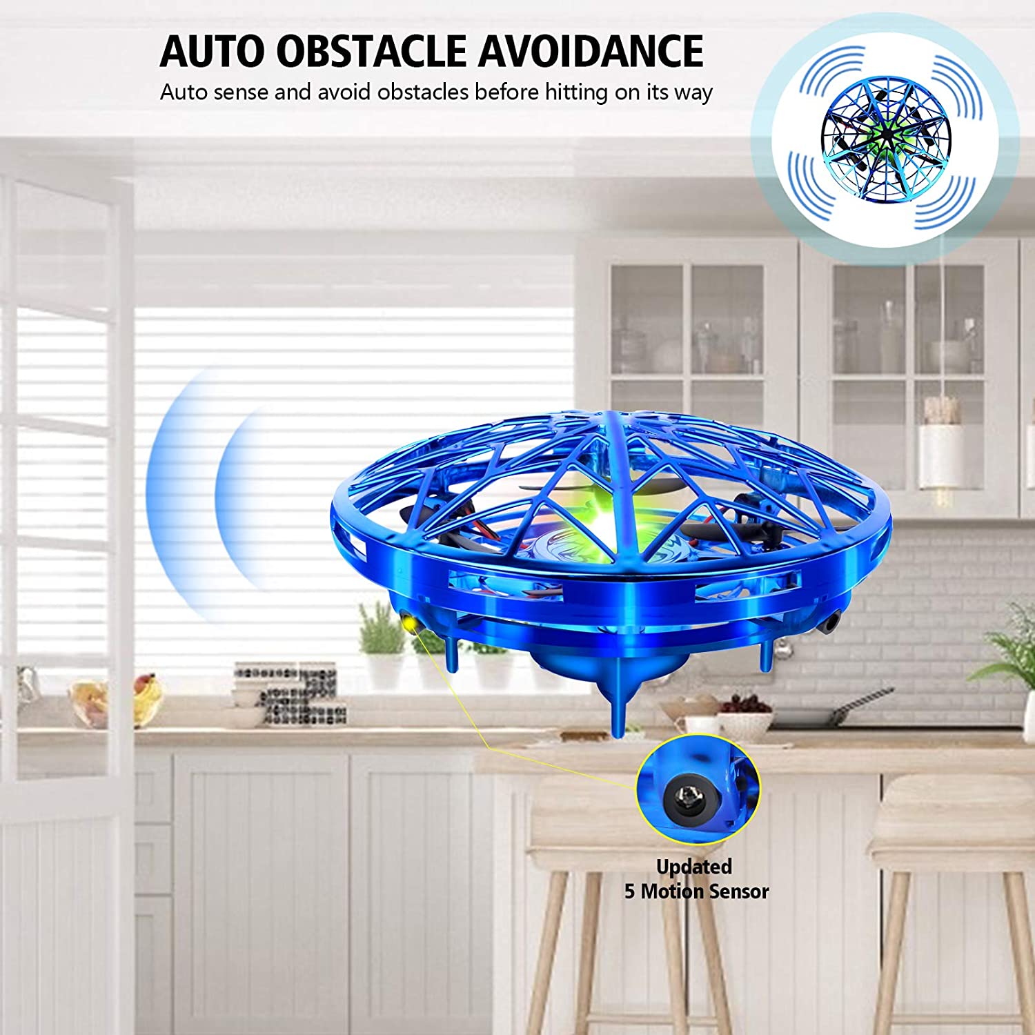 Mini Drone for Kids or Adults Flying Toy Hand Operated UFO Helicopter - e4cents