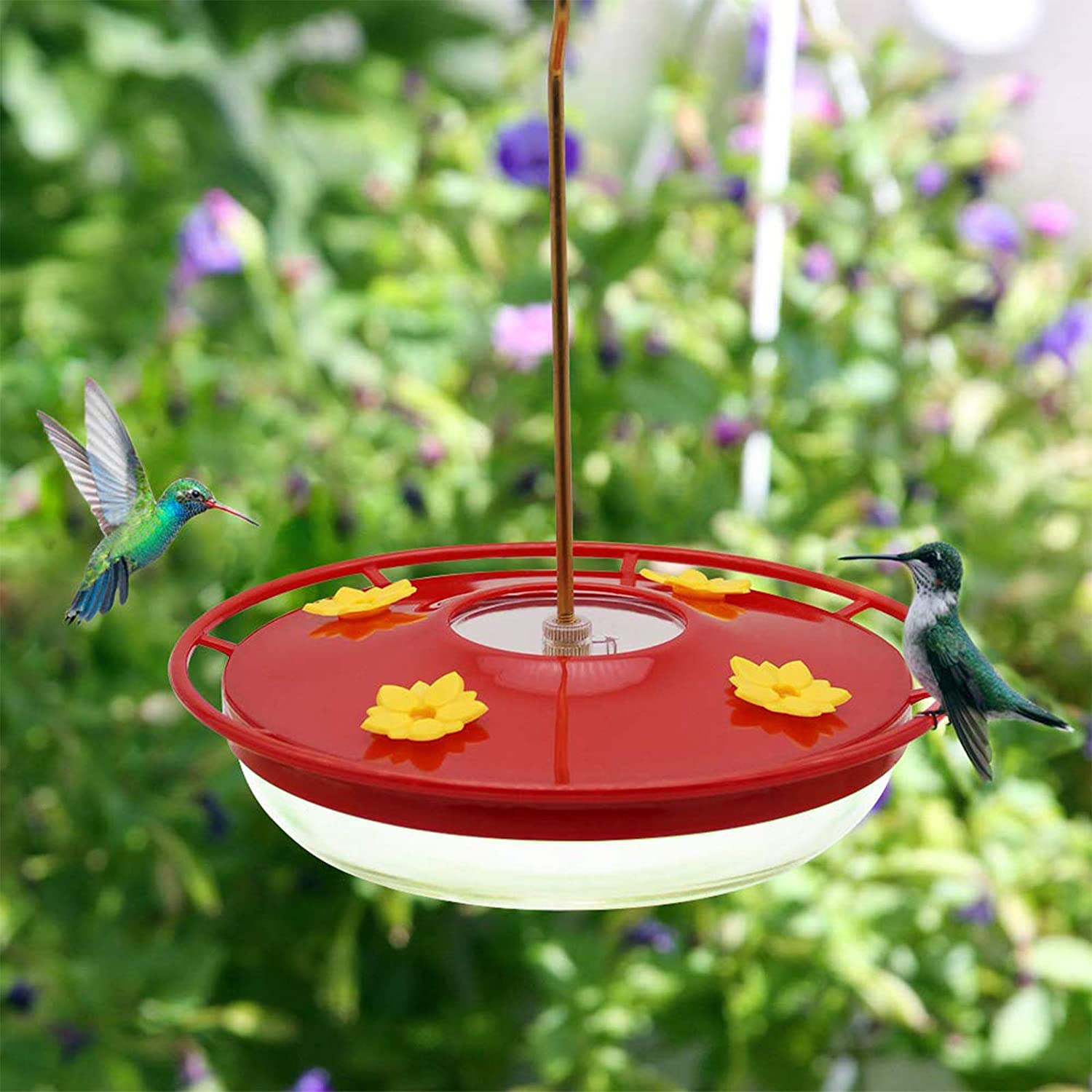 Hummingbird Feeder, Flower Bird Feeder with 8 Feeding Stations for Outdoors - e4cents