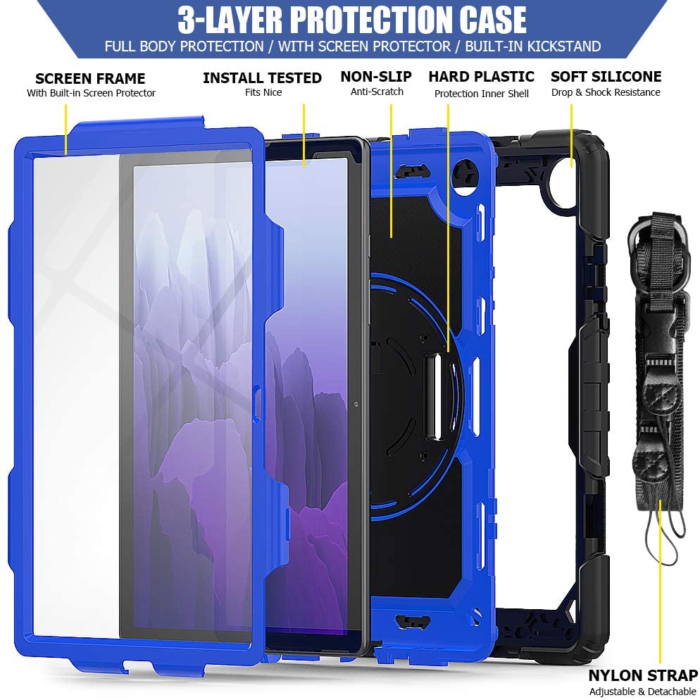Galaxy Tab A7 10.4 Inch 2020 Case (SM-T500/T505/T507), CLARKCAS [Built in Screen Protector] - e4cents