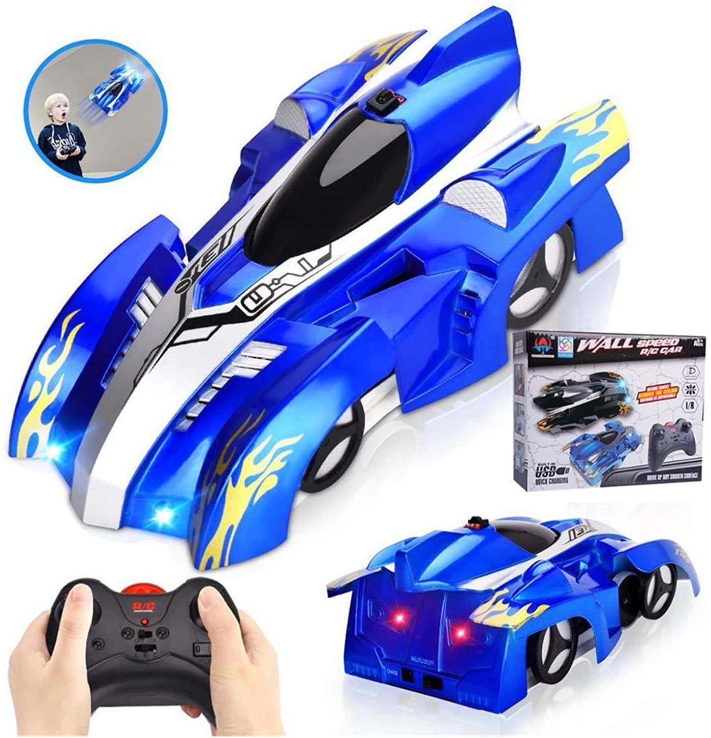 RC Wall Climbing Mini Car Toy Wireless Electric Remote Control  - RED - e4cents