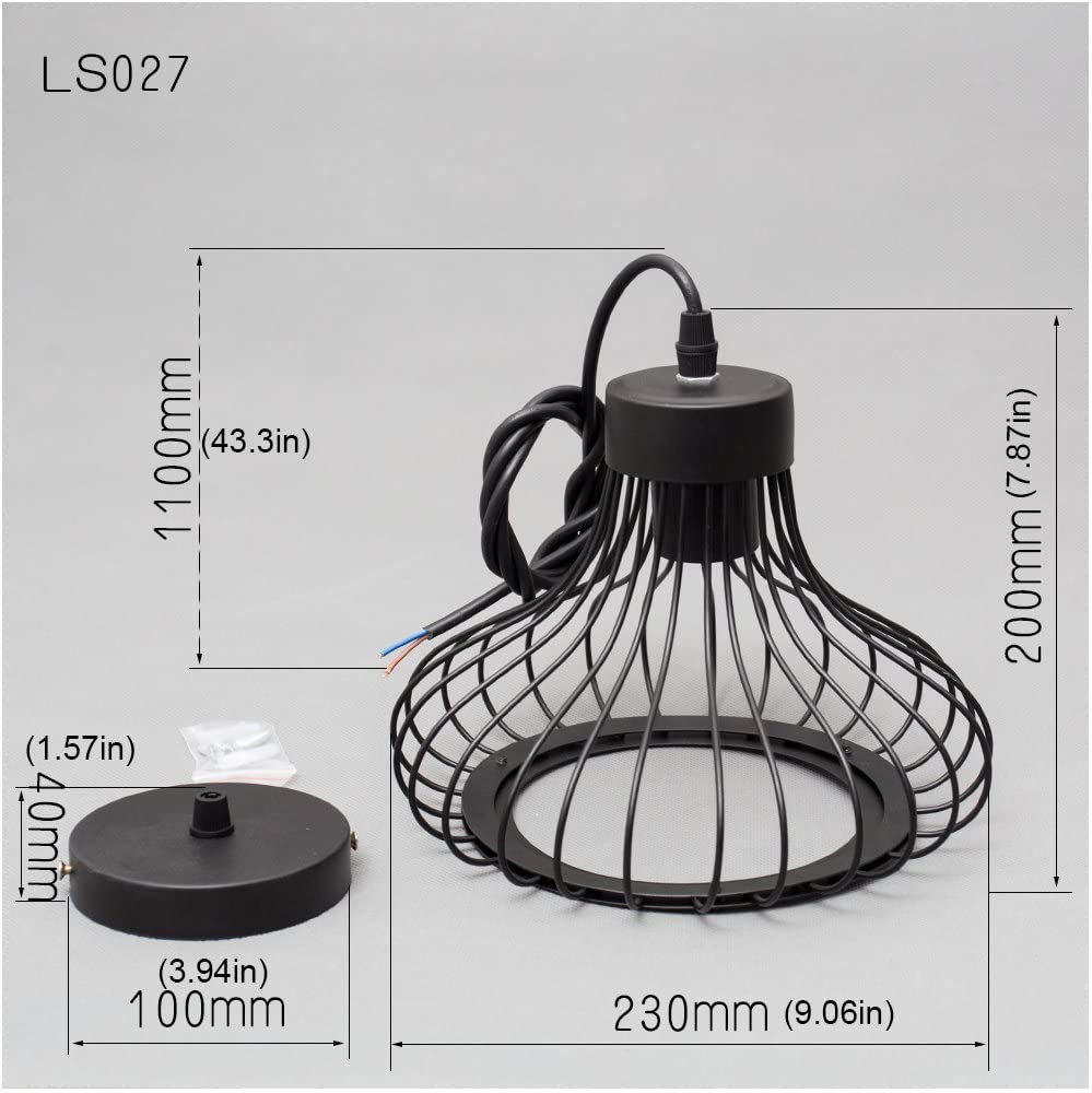 Retro Pendant Light Metal Cage Lamp Shade Modern Vintage Industrial Loft Ceiling Pendant - e4cents