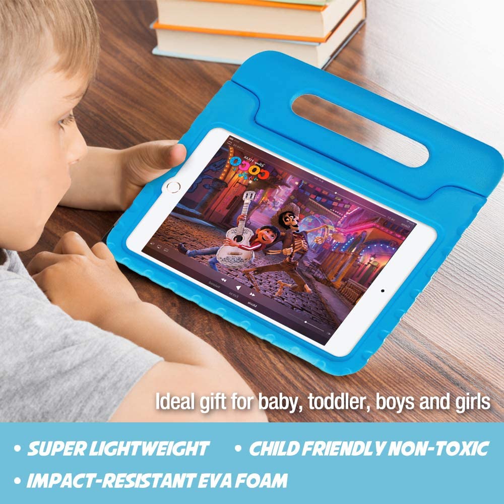 Kids Case for iPad Mini 5 2019 / Mini 4 2015 Shockproof Convertible Handle Stand Cover - BLUE. - e4cents