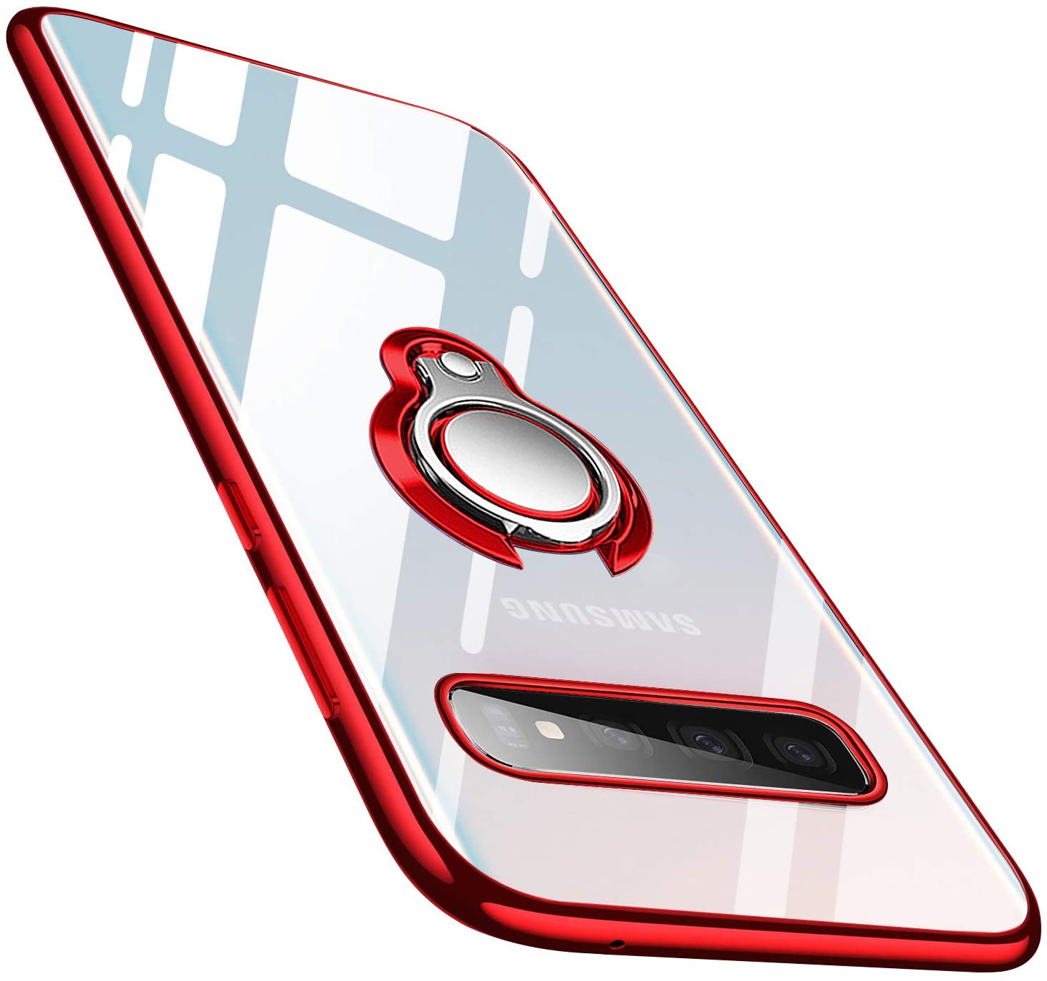 Galaxy S10 Case Clear with Design  S10/S10 plus   - Red - e4cents