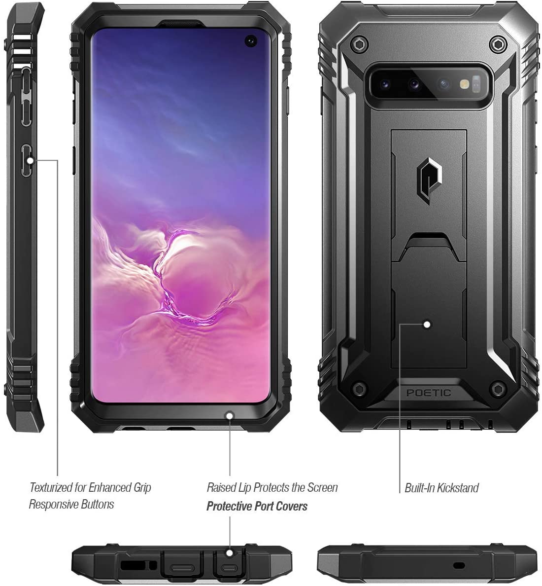 Poetic Full-Body Galaxy S10 Kickstand Rugged Case - e4cents