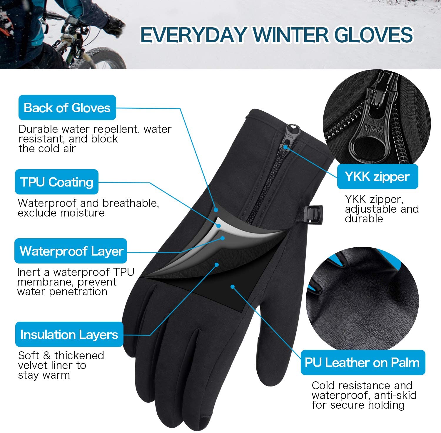 Unigear Winter Gloves, Outdoor Touch Screen Gloves. - e4cents