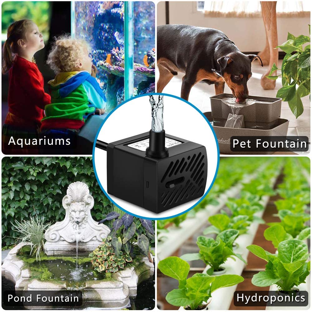 Mini Submersible Water Pump for Aquariums, Fish Tank, Pond, Fountain, Hydroponics.