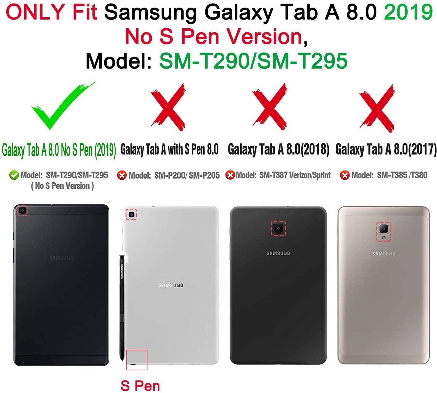BMOUO for Samsung Galaxy Tab A 8.0 Case 2019 SM-T290/T295, Tab A 8.0 2019 Case - e4cents