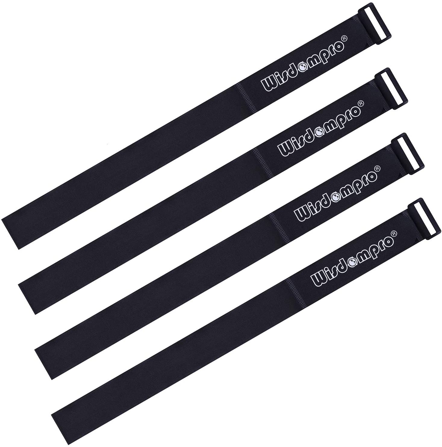 Extra Large 4 Pack 2 x 48 Inches Hook and Loop Strap, Reusable Fastening Cable Tie Down Straps by Wisdompro - Reusable, Durable Functional Cinch Cable Straps for Your Home, Office, Workspace 