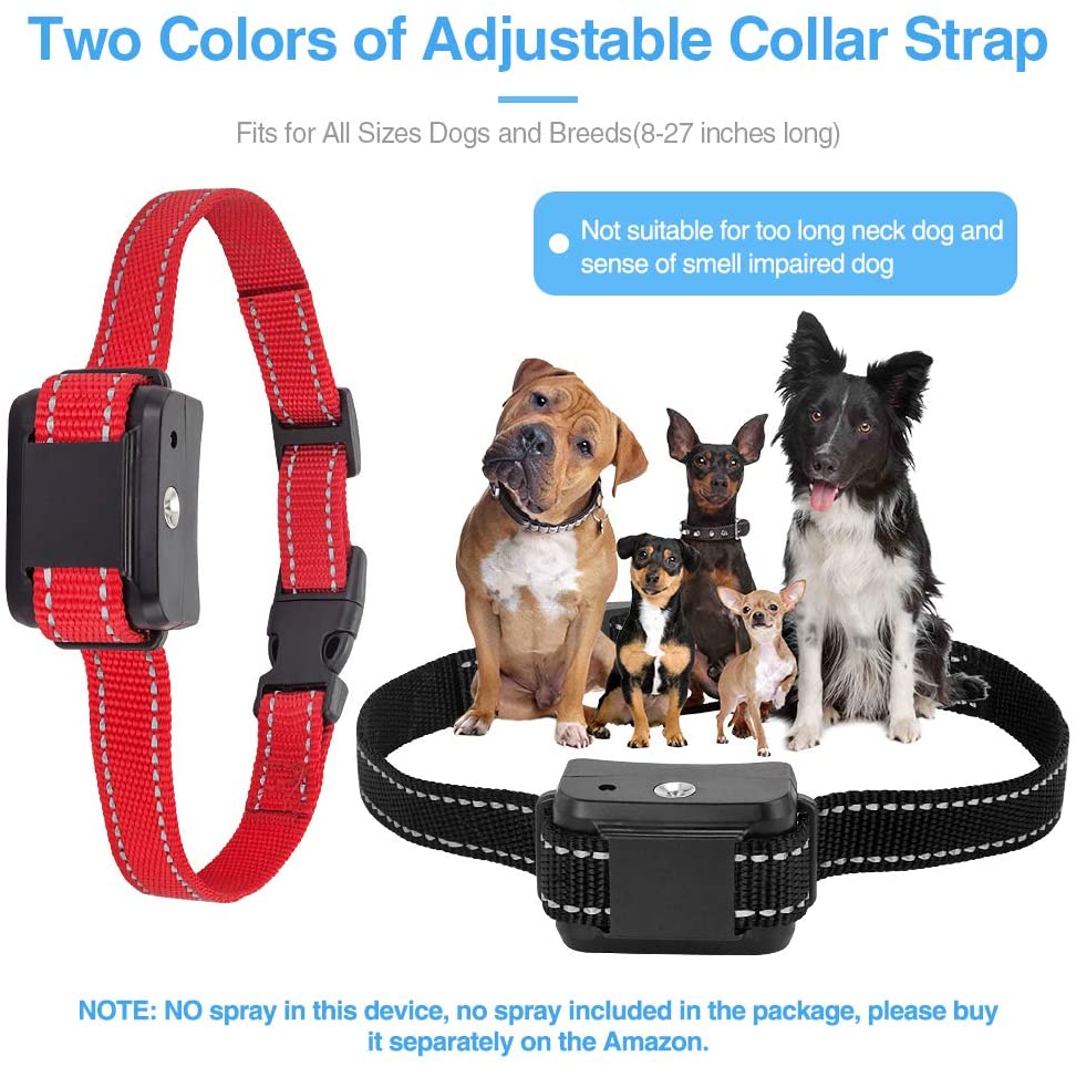 Dog Bark Collar, Citronella Spray Anti Bark Device Adjustable Sensitivity & Volume - e4cents