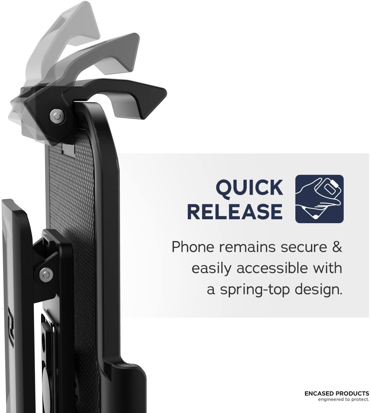 Encased iPhone XR Belt Clip Holster Case - BLACK - e4cents