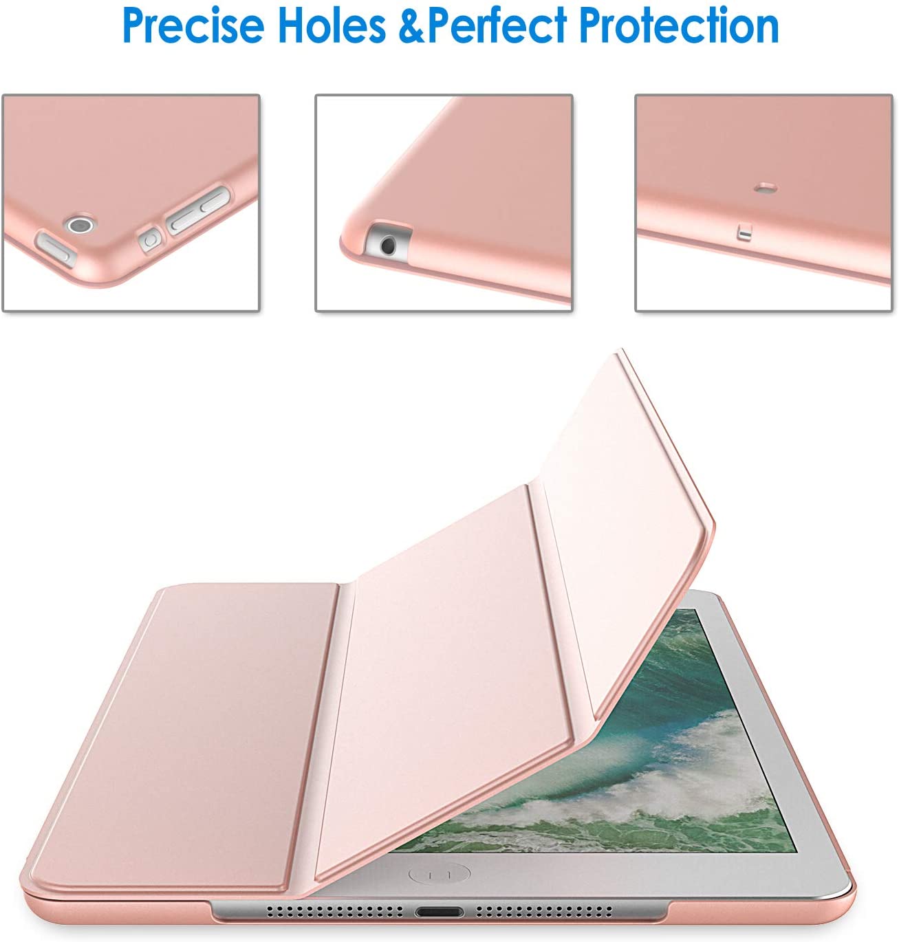 JETech Case for iPad Mini 1 2 3 (NOT for iPad Mini 4), Smart Cover with Auto Sleep/Wake. (Rose Gold). - e4cents