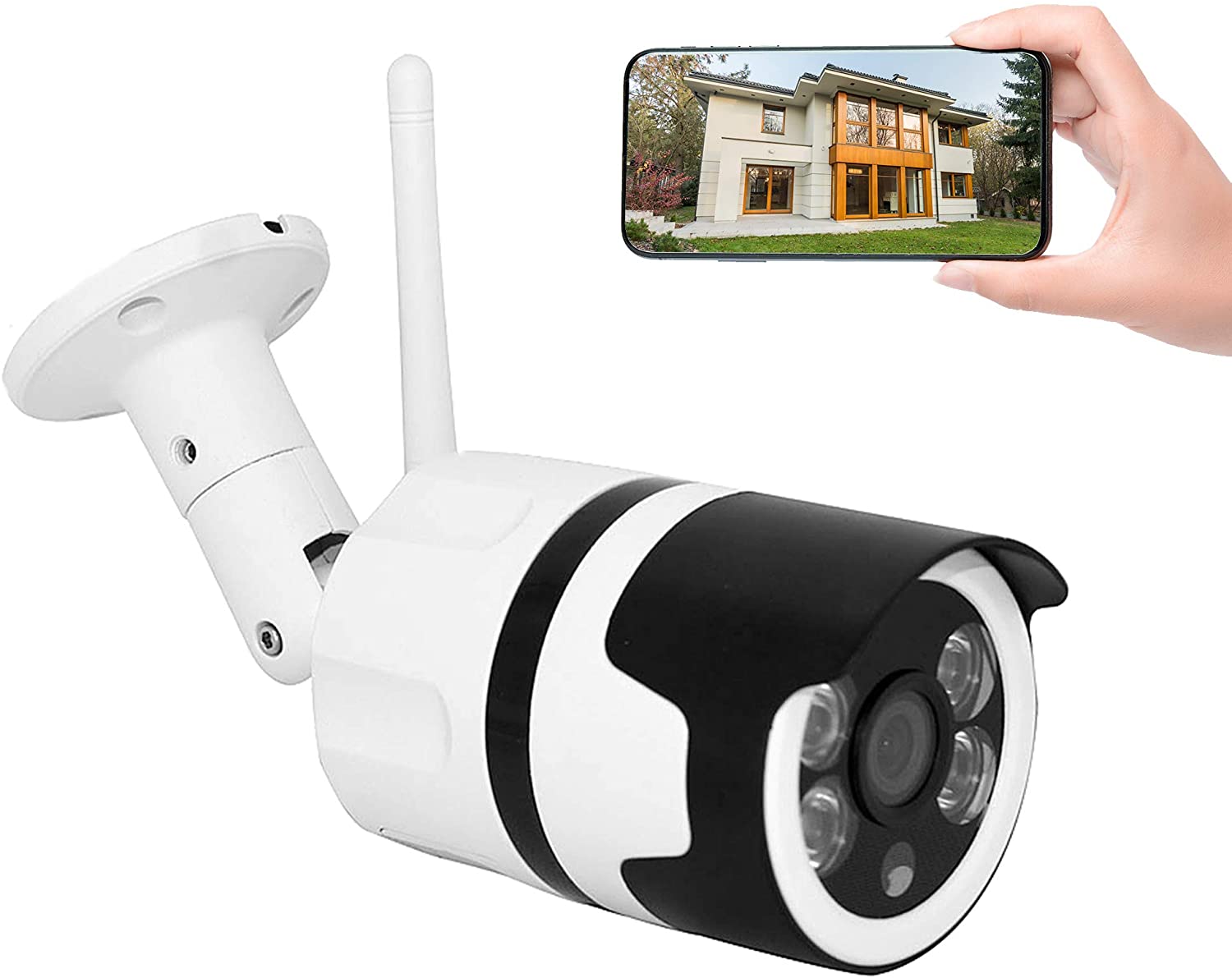 Security Camera Outdoor wireless, Waterproof WiFi IP Camera with FHD 1080P, 180° Wide Angle. - e4cents