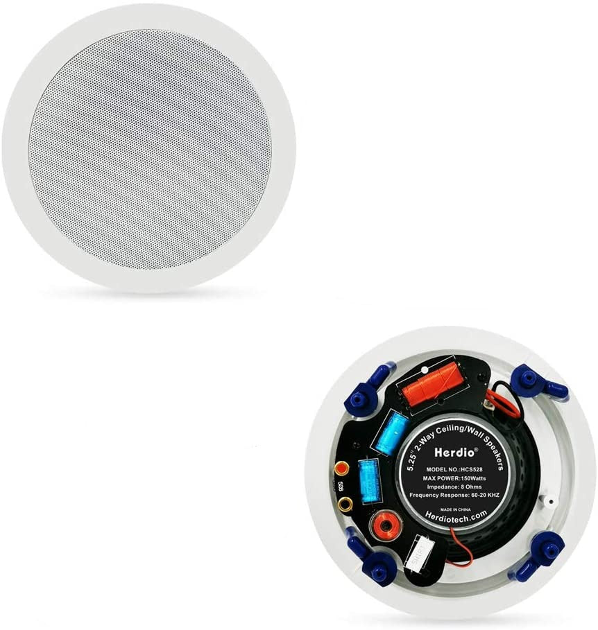 Herdio 5.25 Inches full range stereo sound high performance Ceiling /Wall Flush Mount Speakers .