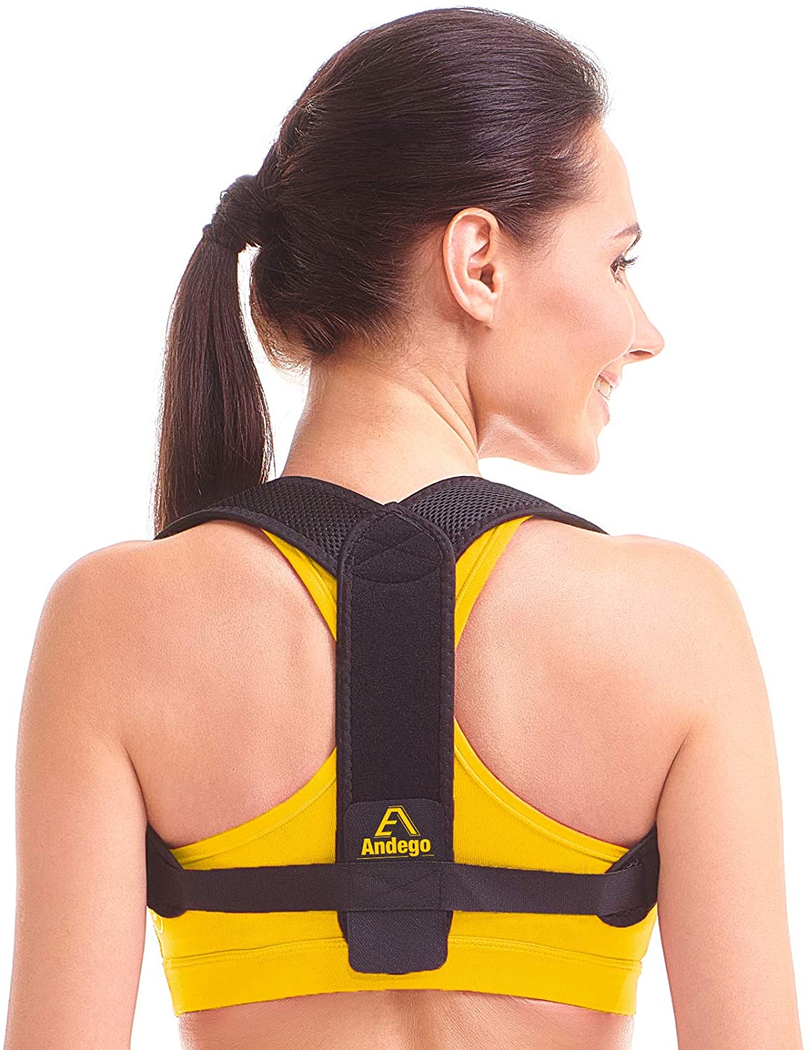 ANDEGO - Back Brace Posture Corrector Women Men - Posture Corrector for Back Support - Effective Posture Brace, Prevents Slouching - One Size Fits All - e4cents
