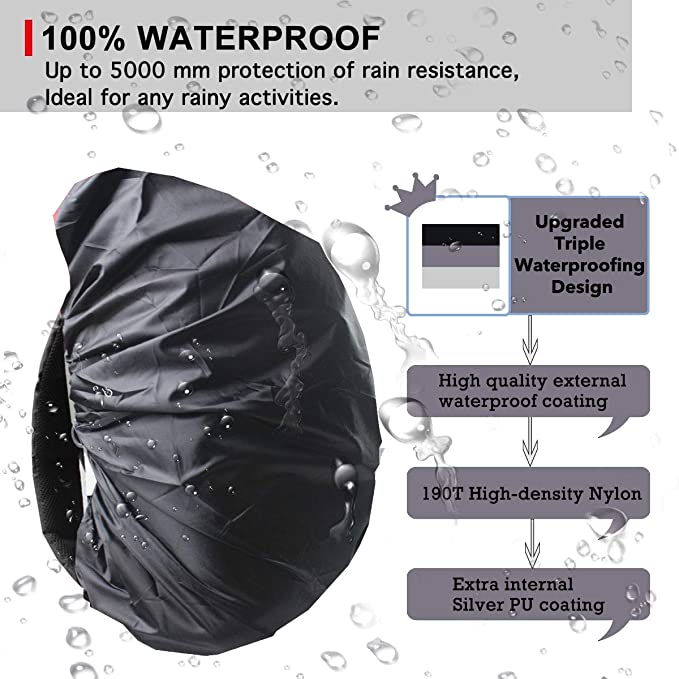 Waterproof Rucksack Cover Backpack Rain Cover 30L-100L for Travel Climbing Hiking and Outdoor Activities - e4cents