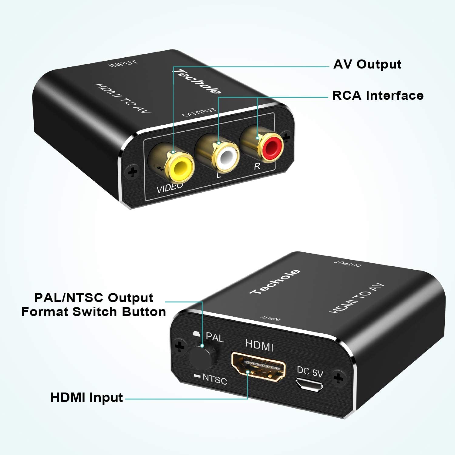 Free HDMI to AV Audio Converter- Techole Aluminum HDMI to RCA 1080P Adapter - e4cents