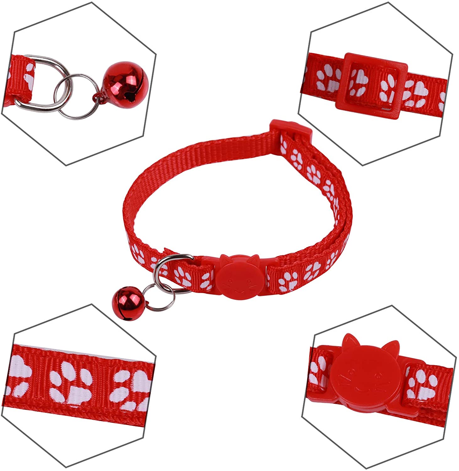 13 Pcs Cat Collar with Bell and Colorful, Breakaway Adjustable Safe Durable for cat - e4cents