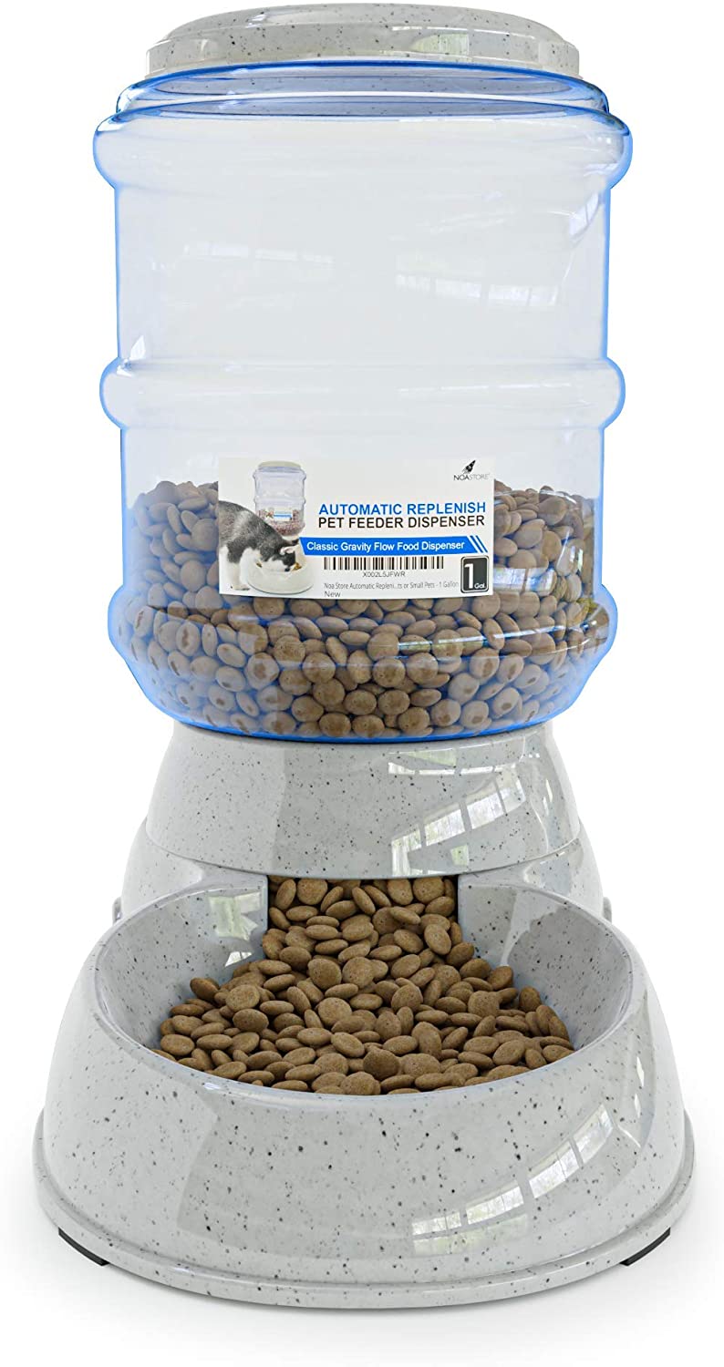Noa Store Automatic Replenish Pet Feeder - Gravity Food Station for Dogs, Cats or Small Pets - 1 Gallon - e4cents