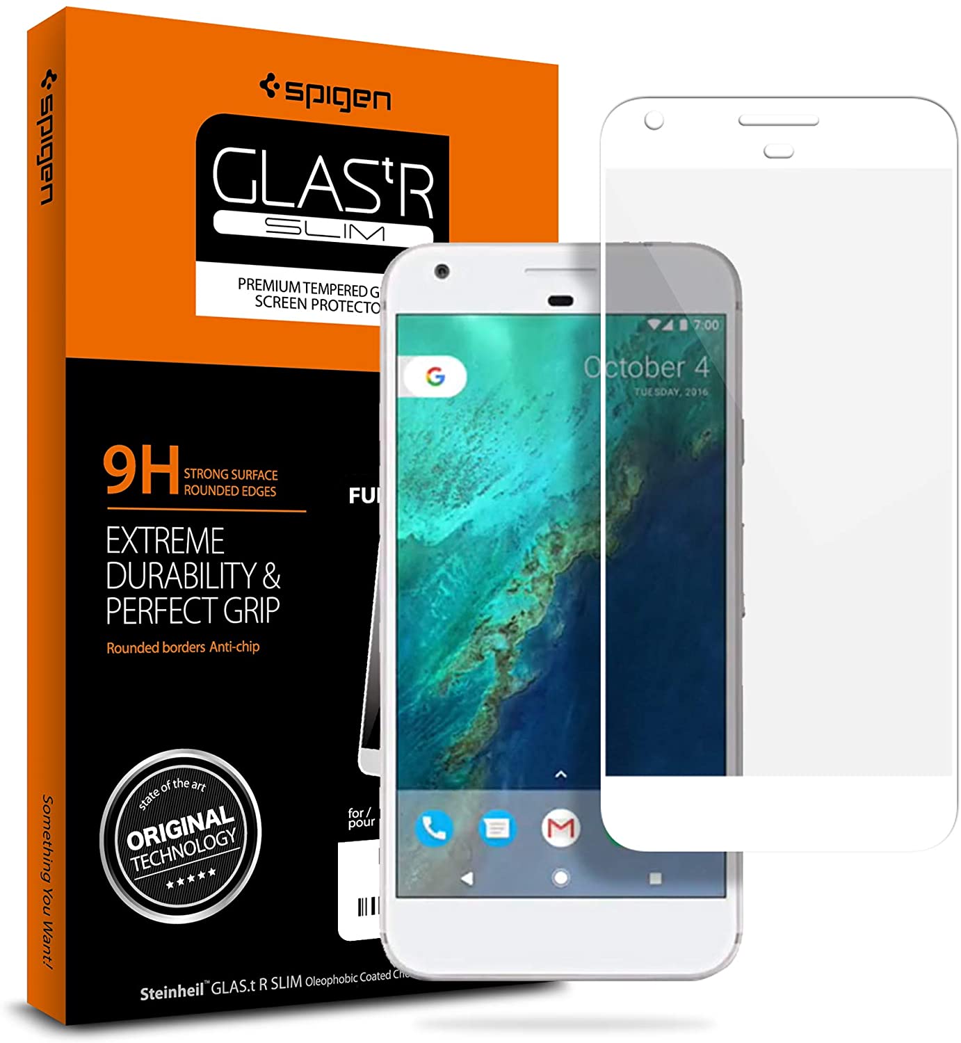 Spigen Tempered Glass Google Pixel Screen Protector [ Case Friendly ] [ Maximum Protection ] for Google Pixel (2016 Release) - White - e4cents
