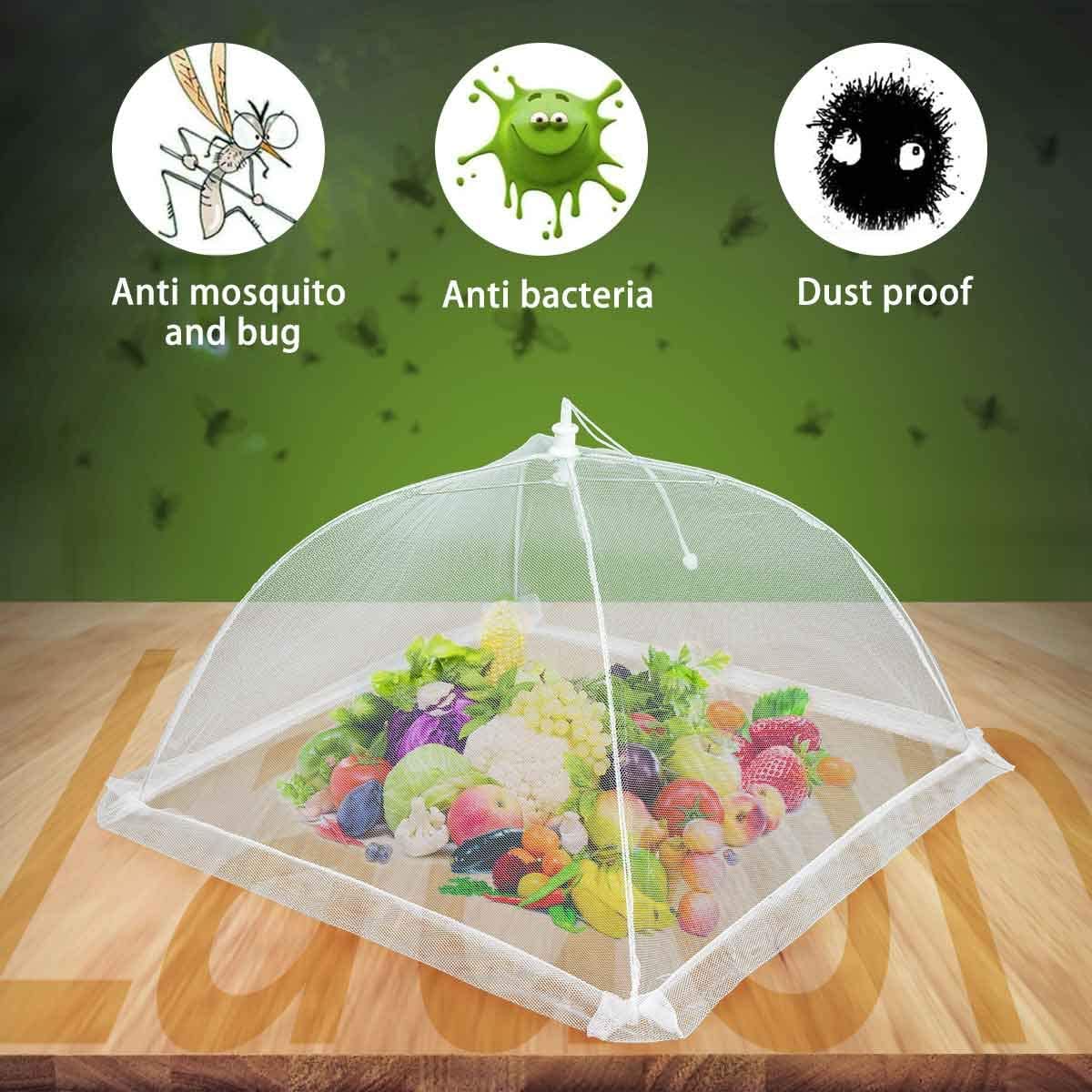 Food Cover Mesh Food Tent-5 Pack, White Nylon Covers for Outdoor Camping, Picnics, Parties, BBQ, Collapsible and Reusable. - e4cents