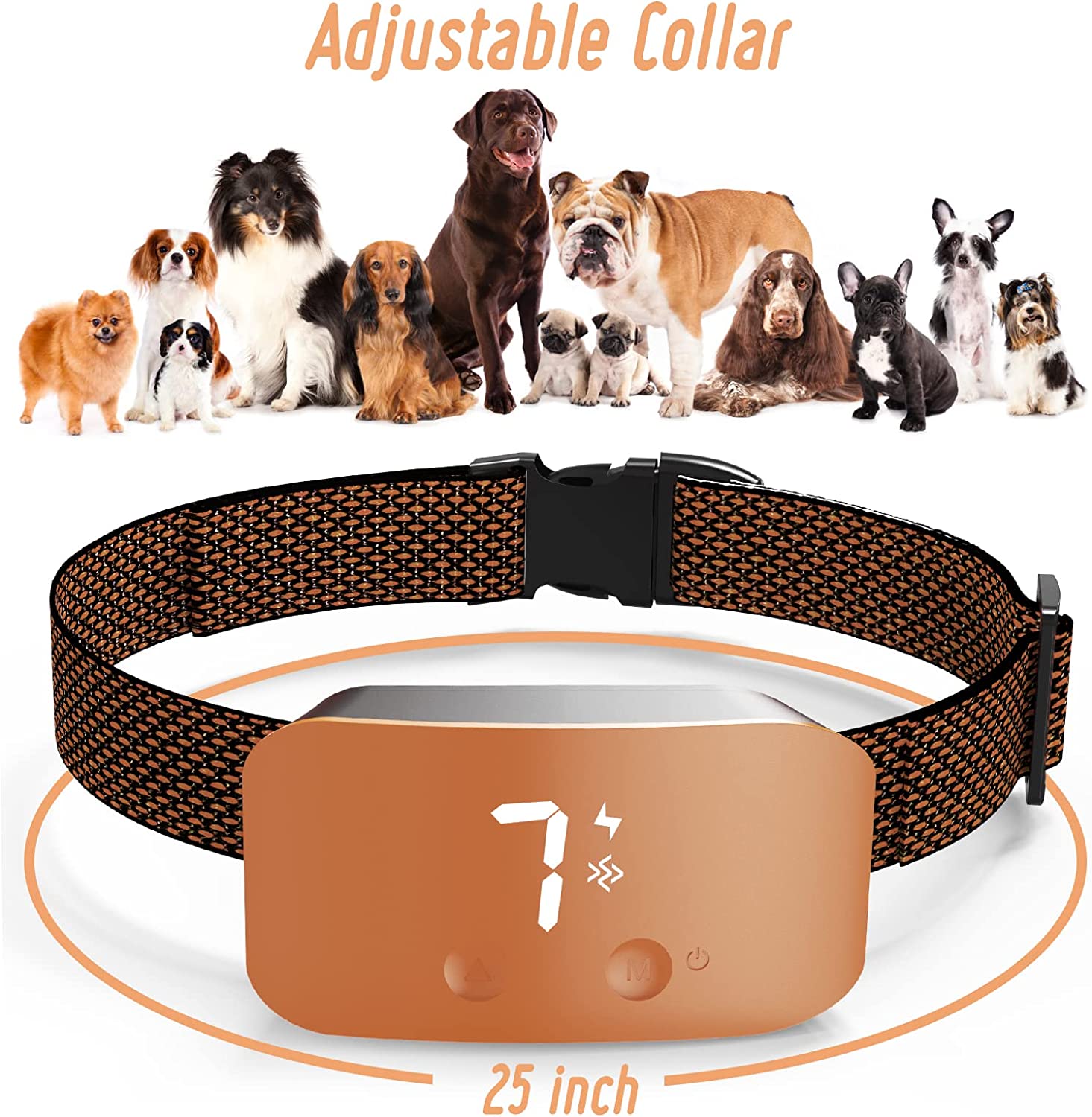 Rechargeable Anti Barking Training Collar with 7 Adjustable Sensitivity -- (LNC)