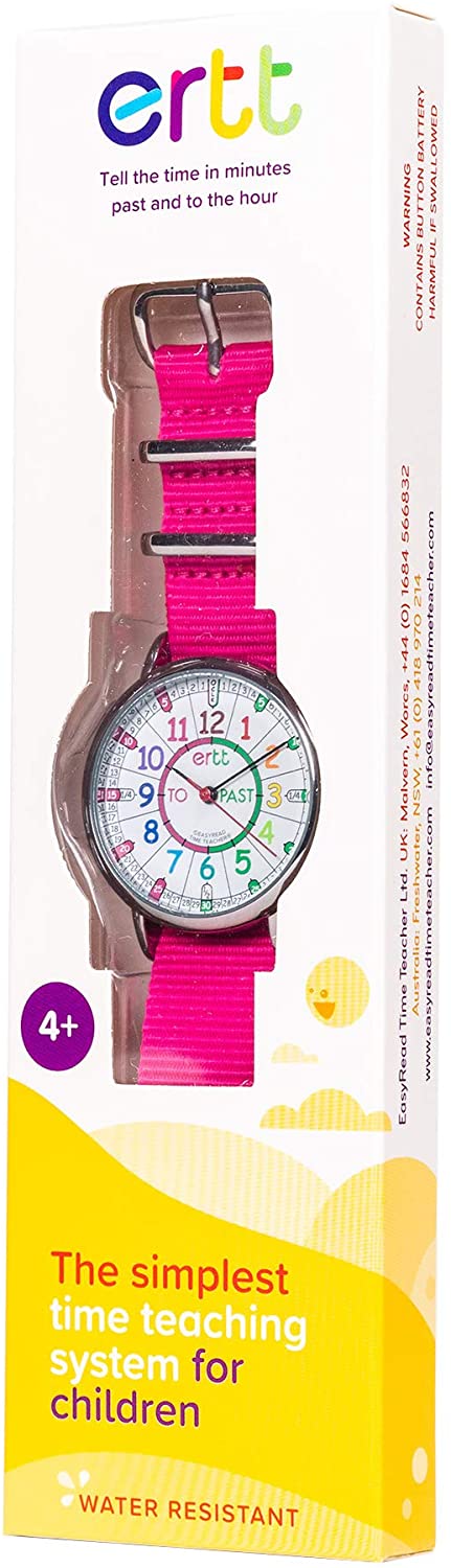 FREE - EasyRead Time Teacher Analogue Learn The Time Girls Watch Pink #ERW-COL-PT-PK - e4cents
