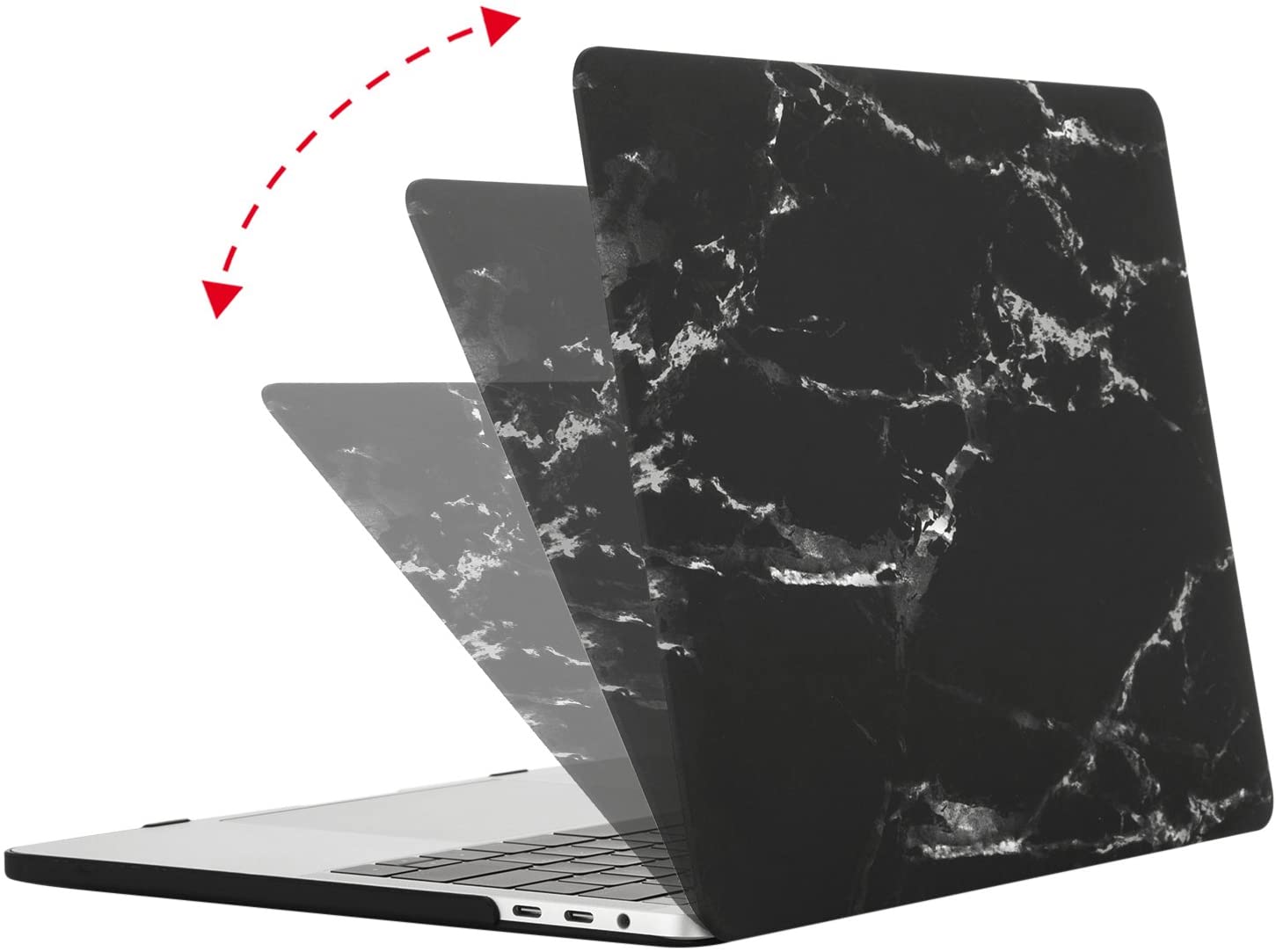 BLACK MARBLE - MacBook Pro 15 inch 2012-2015 & 16 inch  2019 - 2020 . Hard case, keyboard and screen protector. - e4cents