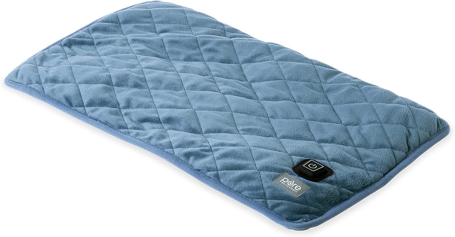 Pure Enrichment® WeightedWarmth™ - 2-in-1 Weighted Lap Pad with Warmer (20” x 12”) 2 lbs, 3 Warmth Settings.