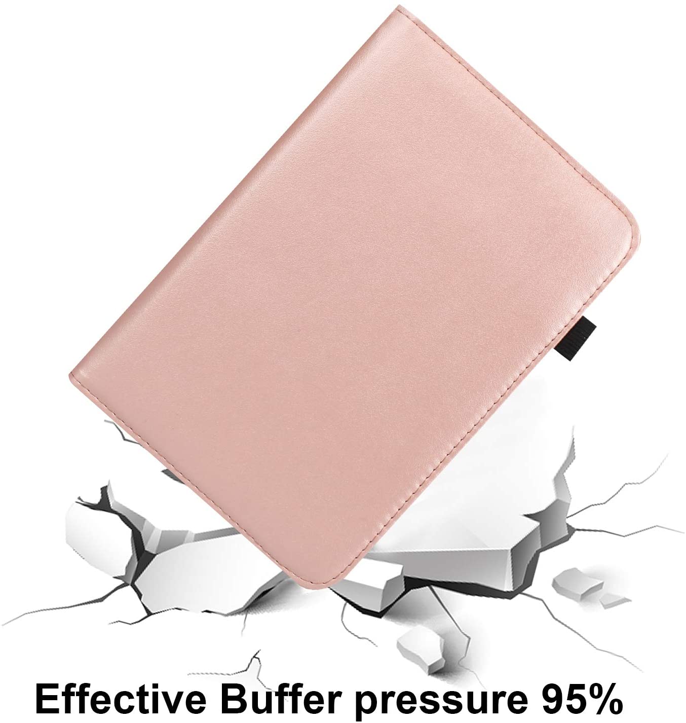 iPad Mini 1/2/3 Case 360 Degree Rotating Stand Case Cover with Auto Sleep/Wake Feature Smart PU Leather) - ROSE GOLD. - e4cents