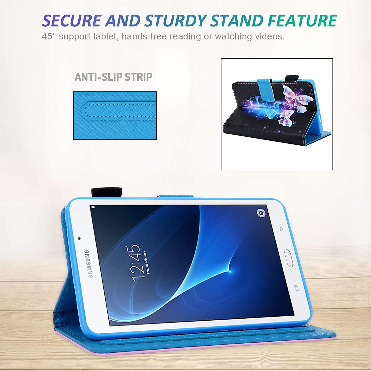 Teck Case for Samsung Galaxy Tab A 7.0 Case SM-T280   - Slim Fit PU Leather Folio Stand Protective Case Cover - e4cents