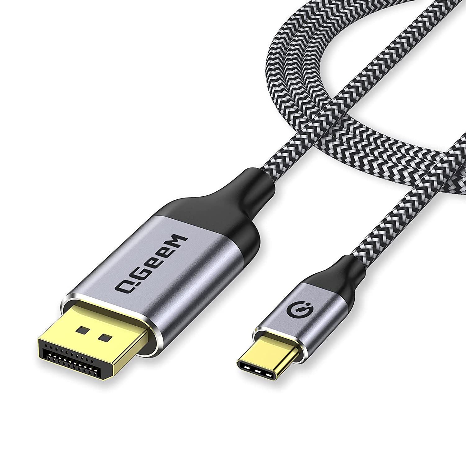 USB C to Displayport Cable for Home Office,QGeeM 4ft (4K@60HZ,2K@165Hz) Thunderbolt 3 to Displayport Cable