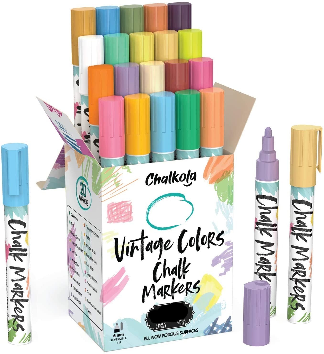 Liquid Chalk Markers for Chalkboard (10 Colors) - Bold Dry Erase Marker Pens for Blackboard, Windows, Chalkboards Signs, Bistro - e4cents