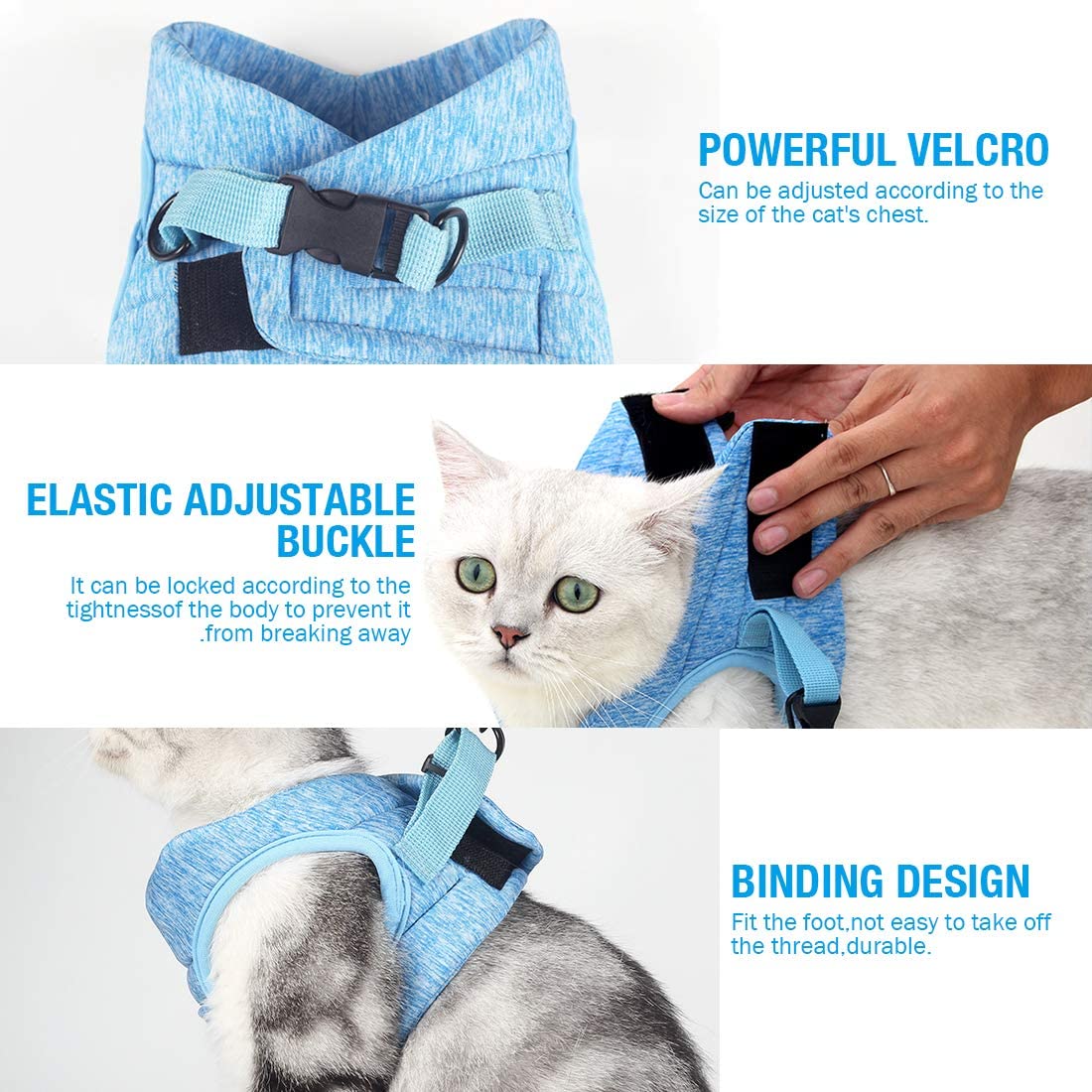 Cat Harness and Leash Set for Walking 360° wrap-Around Small Cat and Dog Harness - e4cents