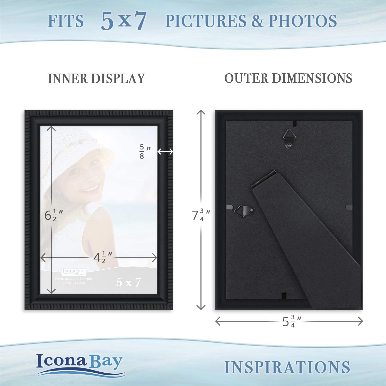 Icona Bay Combination Black Picture Frames Set - 10 PC - e4cents