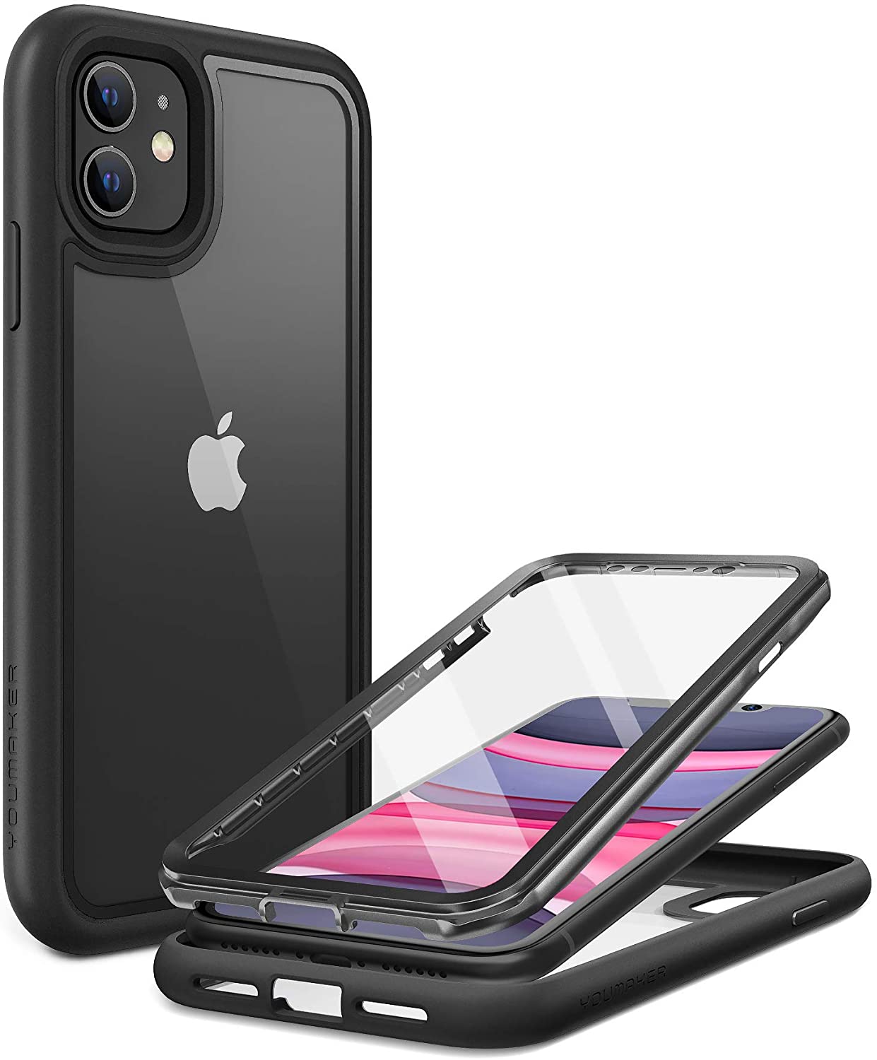 YOUMAKER Design for iPhone 11 Case, Built-in Screen Protector Full Body Rugged Heavy Duty. - e4cents