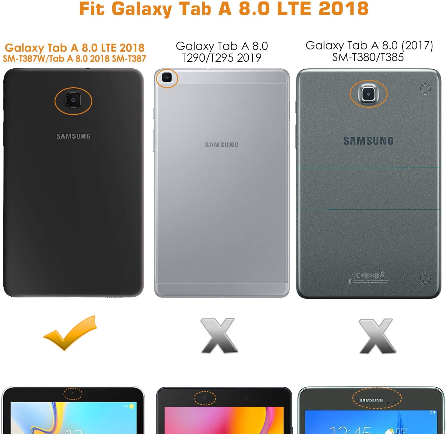 MoKo Case Fit Samsung Galaxy Tab A 8.0 LTE 2018 SM-T387W/Tab A 8.0 2018 SM-T387 - e4cents