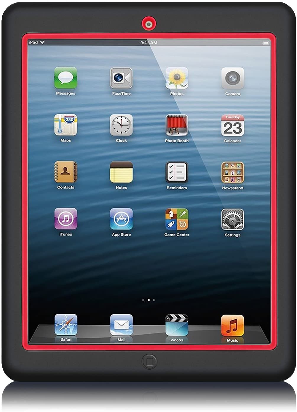 Fingic Heavy Duty 3 Layer Armor High-Impact Rugged Shockproof Protective Case Cover for 9.7 iPad 2nd / 3rd / 4th Generation,Black/Red - e4cents