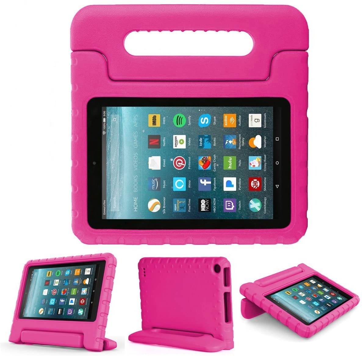 2017 All New Fire 7 Case,Grand Sky Lightweight Shock-Proof Hand-Free Stand Kids Case for Amazon All New Fire HD 7" Display Tablet(9th Gen /7th Gen/5th Gen, 2019/2017/2015 Release) (Rose) - e4