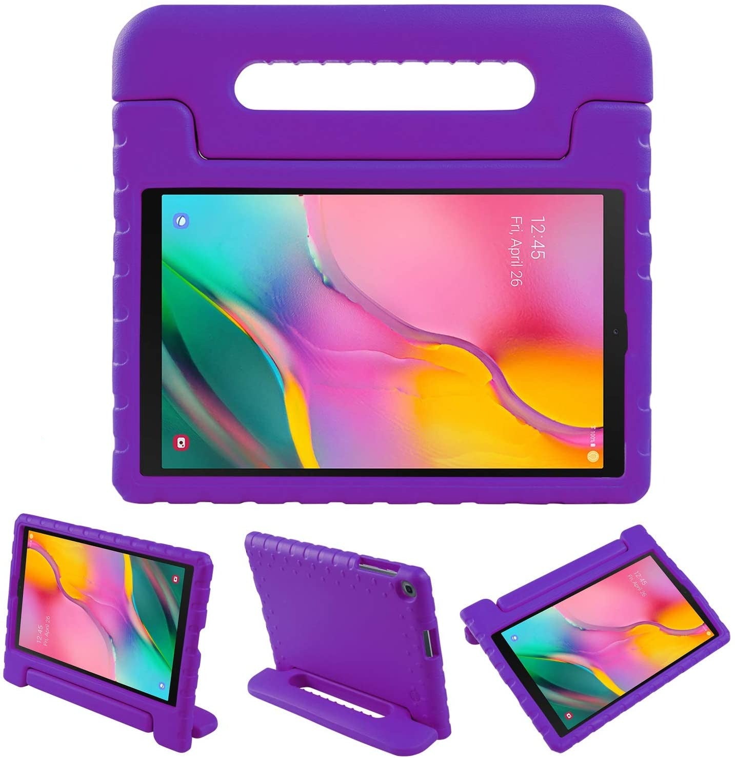 NEWSTYLE Kids Case for Tab A 10.1 2019, Shockproof Light Weight Protection Handle Stand Case for Samsung Galaxy Tab A 10.1 Inch (SM-T510/T515) Tablet 2019 Release (Purple) - e4cents
