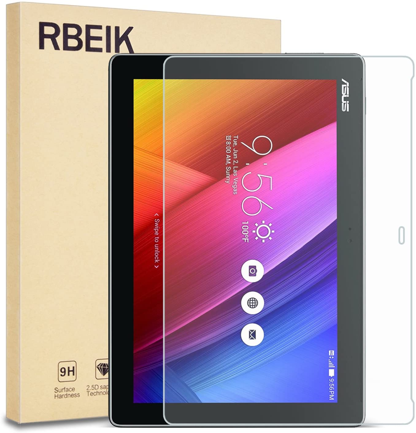 ASUS ZenPad 10 Z300M 10.1-Inch Screen Protector [Glass], RBEIK Premium 9H Hardness Tempered Glass - e4cents
