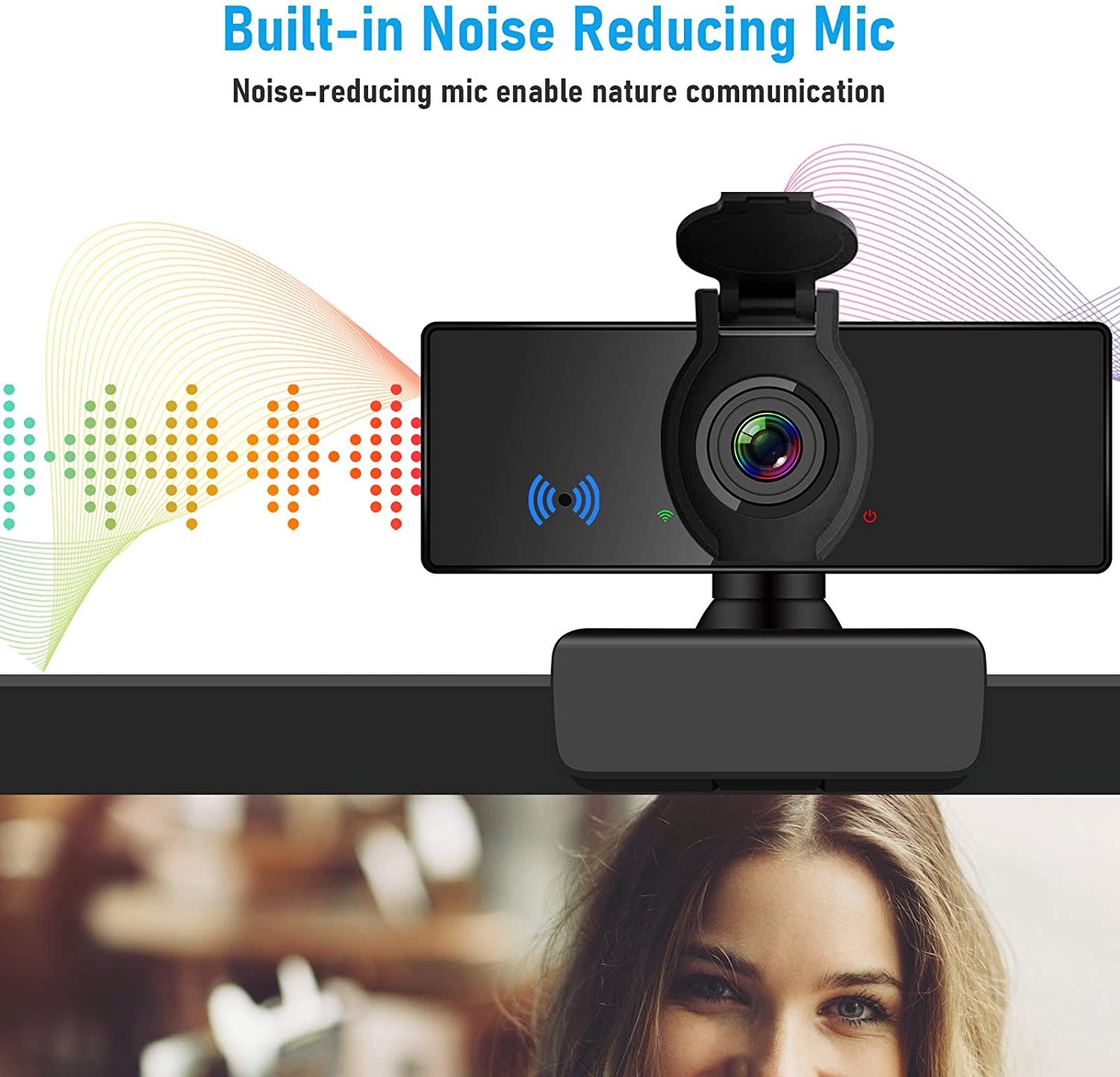 1080P Webcam with Microphone & Privacy Cover - e4cents
