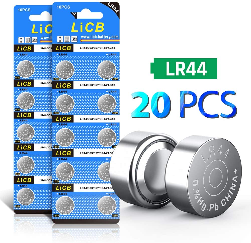 LiCB LR44 AG13 357 303 A76 1.5V Button Coin Cell Batteries（20 PCS） - e4cents