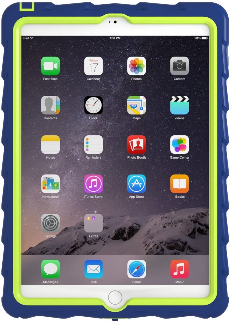 Gumdrop Cases Droptech for Apple iPad Air 2 Rugged Tablet Case Shock Absorbing Cover Royal Blue/Lime A1566, A1567 - e4cents