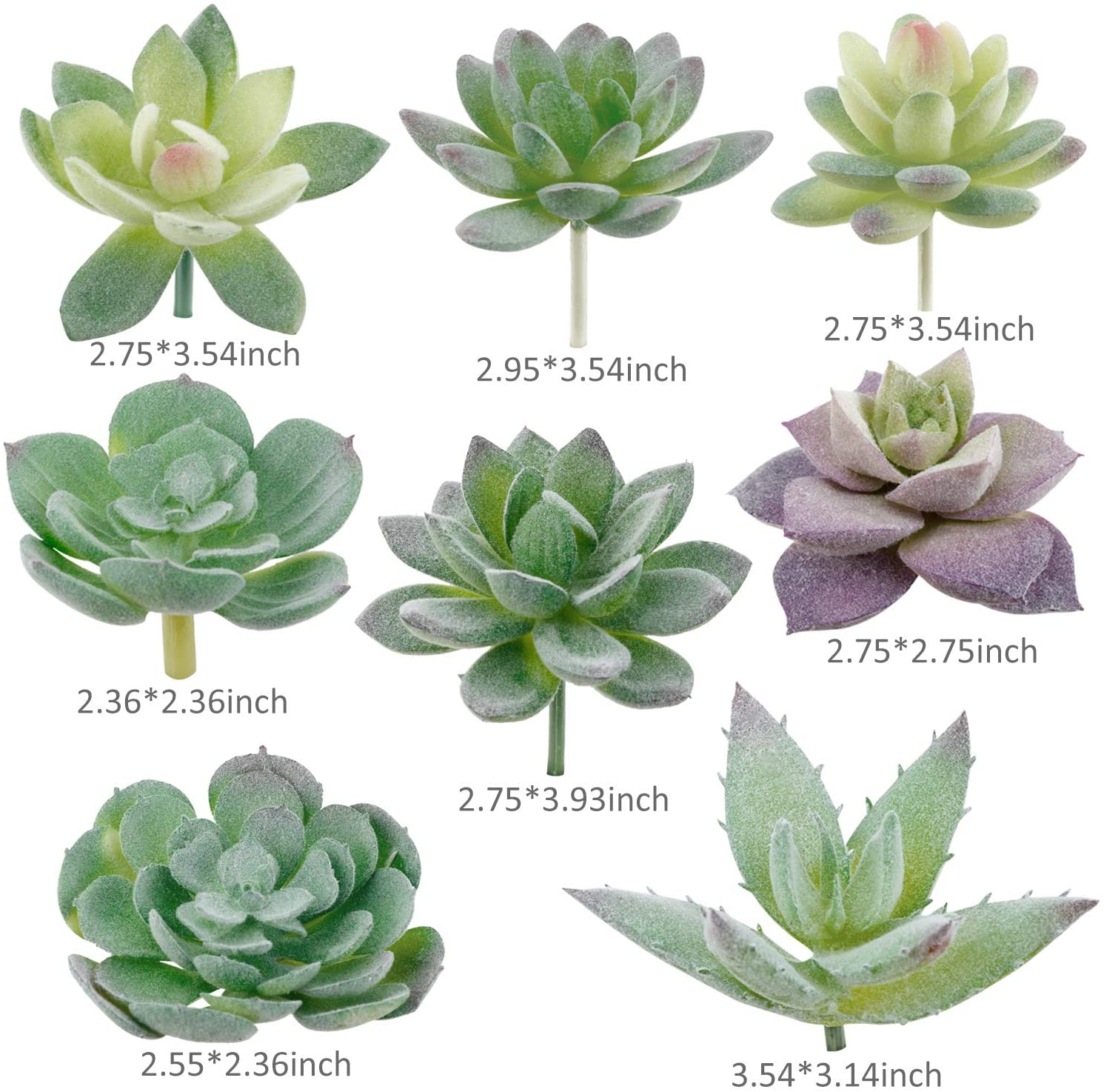 10 Pack Artificial Succulent Flocking Plants Unpotted Mini Fake Succulents Plant . (LNC)