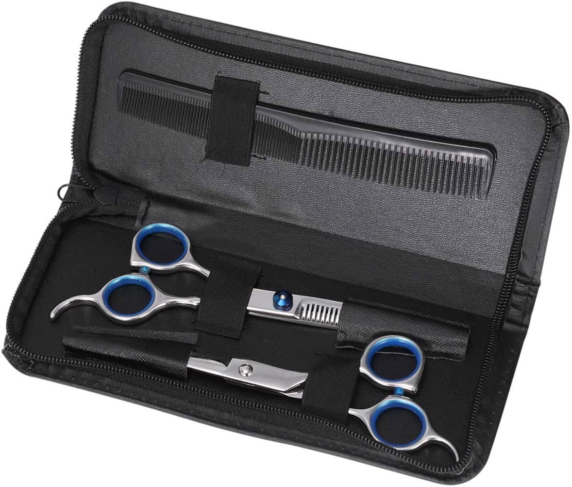 Professional Hair Cutting Barber&Salon kit Scissors with Cape Clips Comb and Case for Men/Women Kid and Pet - e4cents