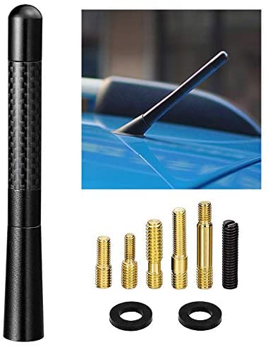 Bingfu Vehicle Roof Mount Antenna Mast 4.7 inch Carbon Fiber Car Antenna Replacement for Jeep Grand Cherokee Patriot - e4cents