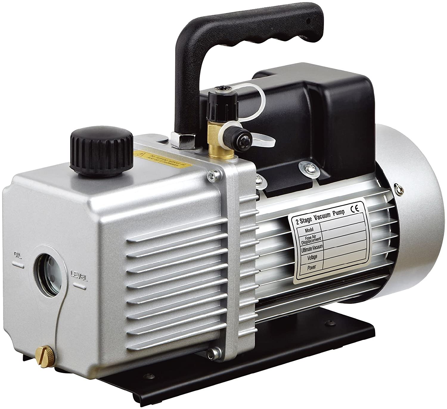 Vacuum Pump Single Stage 3CFM ; 110V/60HZ ; Inlet: SAE 1/4"; Ultimate Vacuum: 5PA , 1/4 HP - e4cents