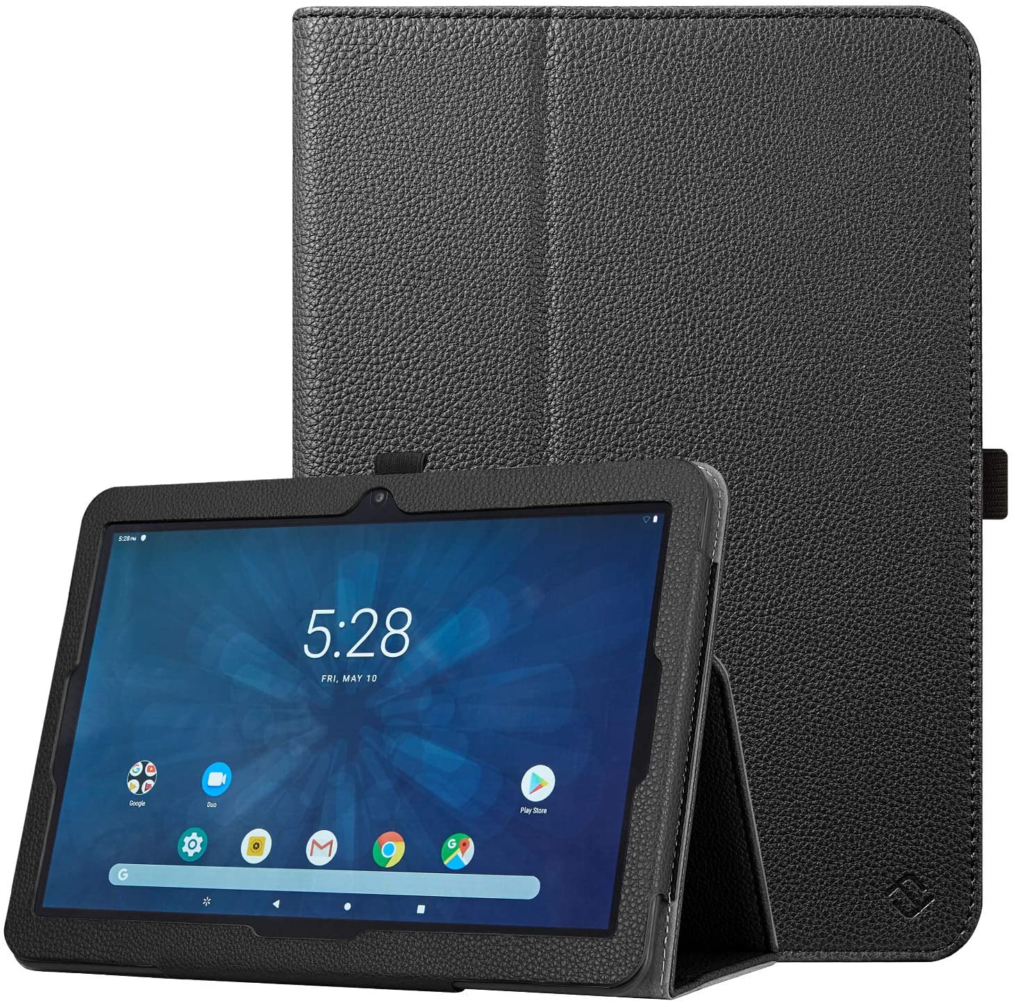 TabSuit PU Leather Folio Cover Compatible with Yuntab 10.1 (K107/K17). - BLACK. - e4cents