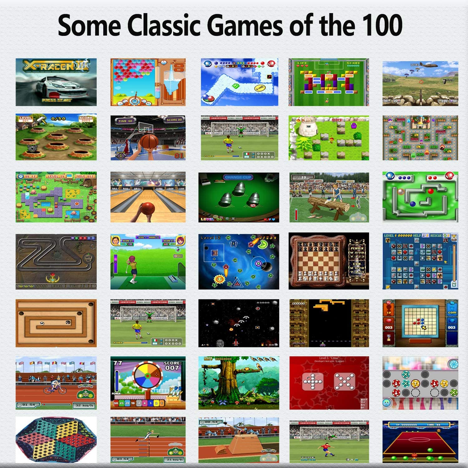 16 Bit Handheld Games for Kids Adults 3.0'' with Preloaded 100 HD Modern Video Games. (LNC)